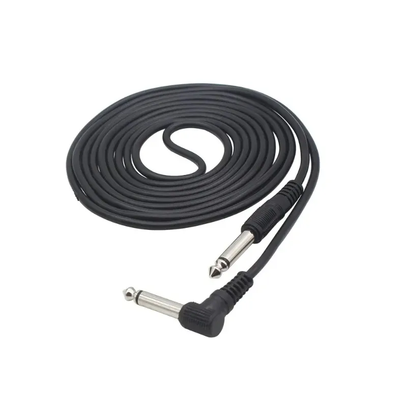 3 5m/ 10 voet instrument gitaar audiokabel 1/4-inch 6,35 mm rechtstreeks naar rechter hoek plug zwart abs jas met 3 adapters1.voor instrumentgitaarkabel