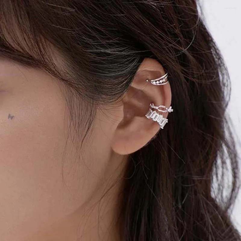 Boucles d'oreilles arrière bijoux de mode élégants filles punk femmes cristales non perçantes