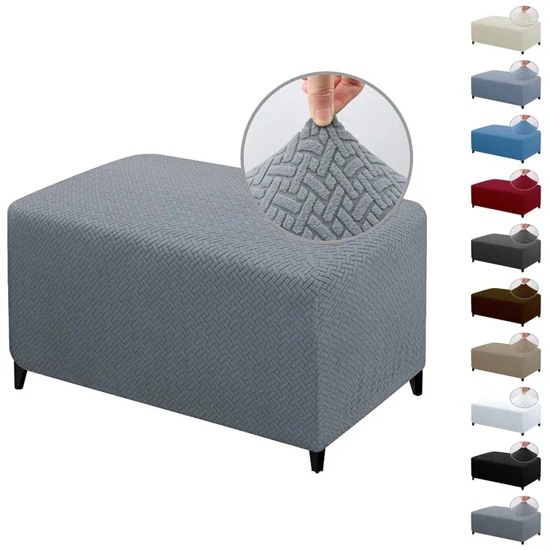 Couvre-chaise Jacauard Elastic ottoman couverture extensible rectangle tabouret tabouret tout compris tabouret pour le salon