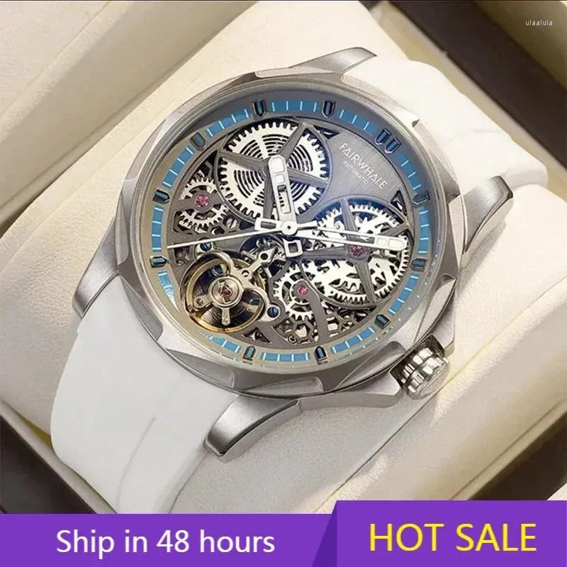 Armbanduhren Luxus Automatische Uhren Männer Fashion Mark Fairwhale Sport Silicone Gurt Tourbillon Mechanische Armbanduhr Mann