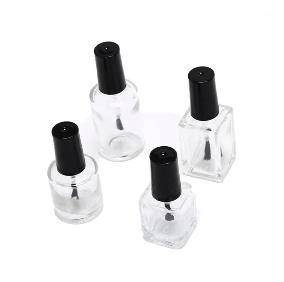 10ml 15ml Transparent Glass Nail Polish Bottle Empty With A Lid Brush Empty Cosmetic Containers Nail Glass Bottles with Brush16039728