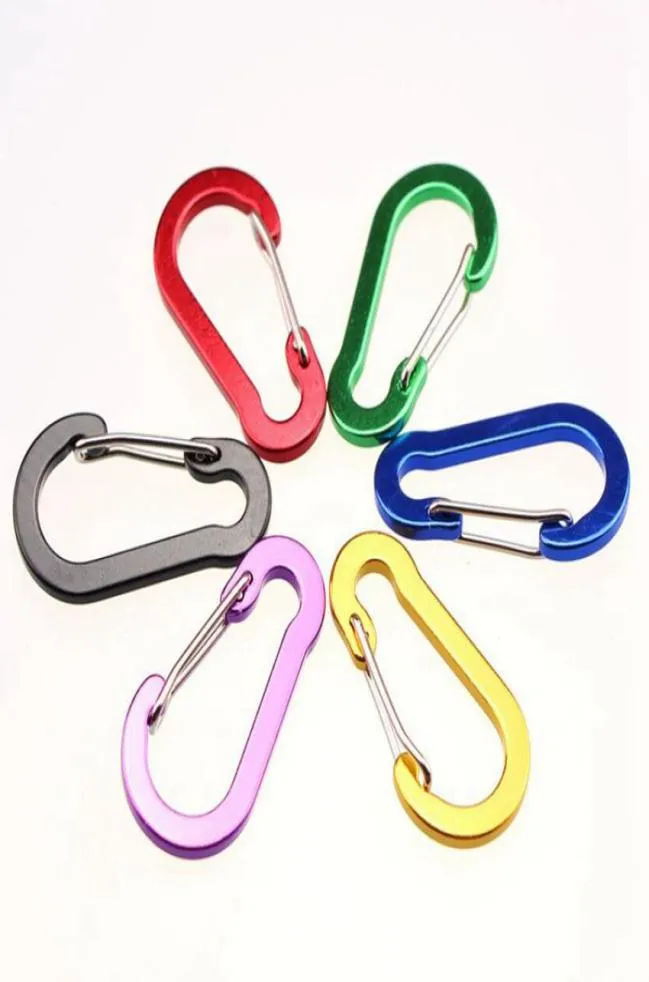 5026 mm a forma piatta Carabiner Carabiner catene Sport Carabiner Keimchain escursionistica in alluminio Carabiners da campeggio Cyz28273331479