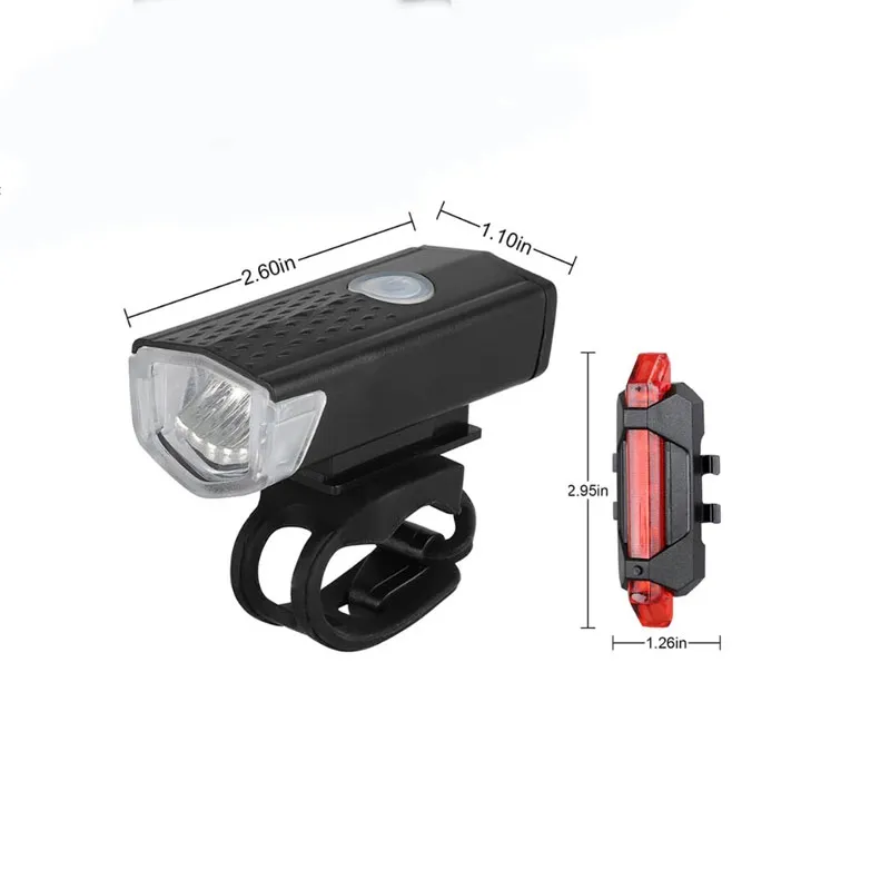 Cycling Safety Warning Light Bike Bicycle Light USB LED Rechargeable Set Mountain Cycle Front Back Headlight Lamp Flashlight