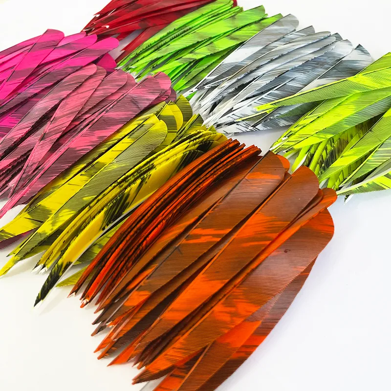 longbowmaker Flèche Plume 4 Pouces Naturelles Tir à l'arc DIY Flèches Accessoires 40 Pièces Aile Droite Turkey Plumes