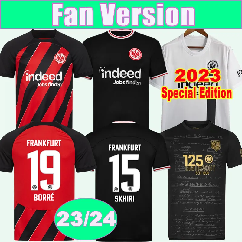 2023 24 Eintracht Frankfurt Skhiri Mens Soccer Jerseys Lenz Alario Koch Borre Home Away Special Edition Commomerative Edition Football Shirts