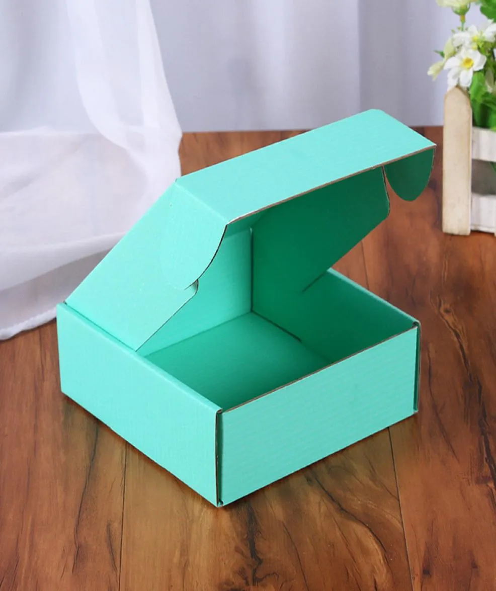 Korrugerade papperslådor färgade presentförpackningar fällbara lådor fyrkantiga förpackning boxjewelry förpackning kartonger 15155cm9287671