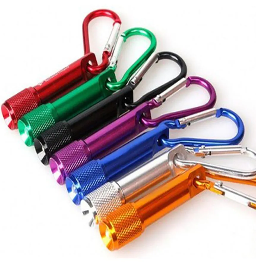 Crestech Mini LED -ficklampa Keychain Aluminium Alloy Body Mini LEDS med Carabiner Ring Sports Mini Ficklight Keychain DHL5496700