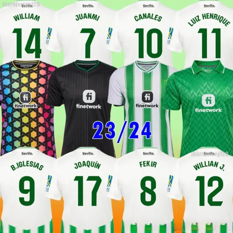 Real Betis Isco Soccer Jerseys 23 24 Joaquin Fekir B.Iglesias Canales Willian J Shirt William Camarasa Juanmi Victor Ruiz Men Kit Kit Football Shirts Z 4.7