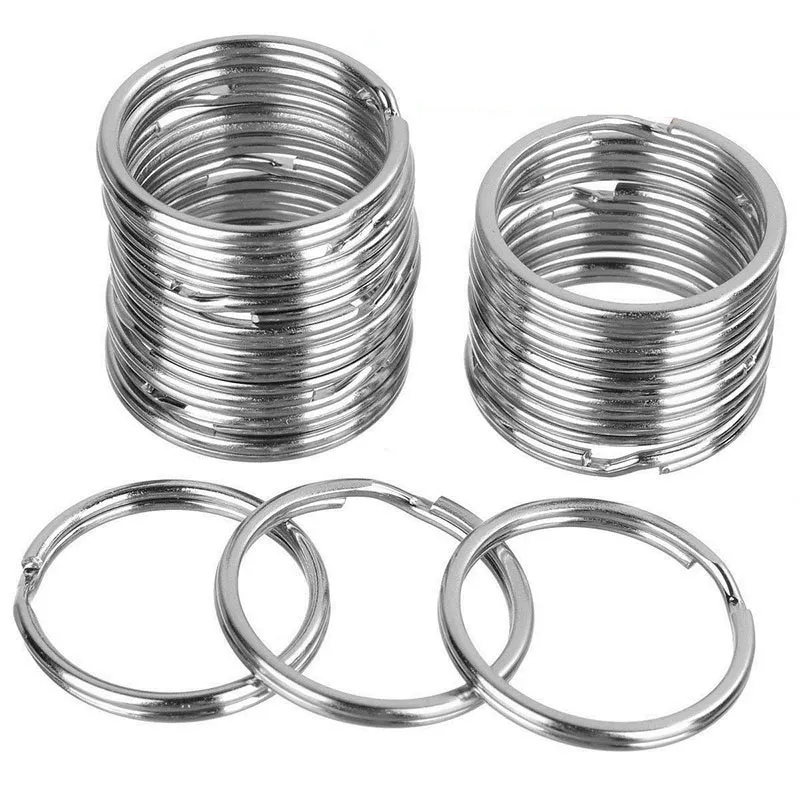 Silver Plated Zinc Alloy Blank Keychain Key Rings with 25mm and 30mm ...