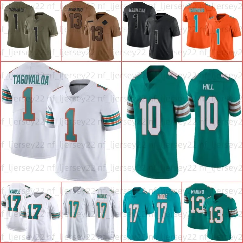 1 TUA TAGOVAILOA Tyreek Hill Jaylen Waddle Football Jersey Ramsey Bradley Chubb Dan Marino Devon Achane Jevon Holland Jaelan Phillips Mostert Braxton