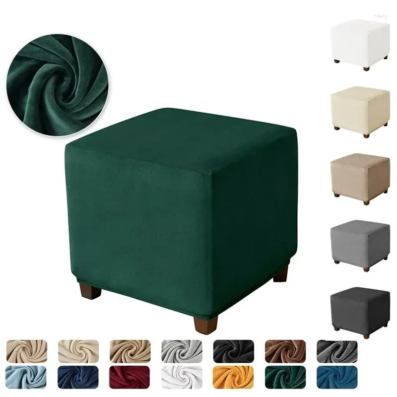 Couvercles de chaise en velours couvercle ottoman couvercle de bas de pied élastique doux pour le salon house pouf tabouret meuble protector