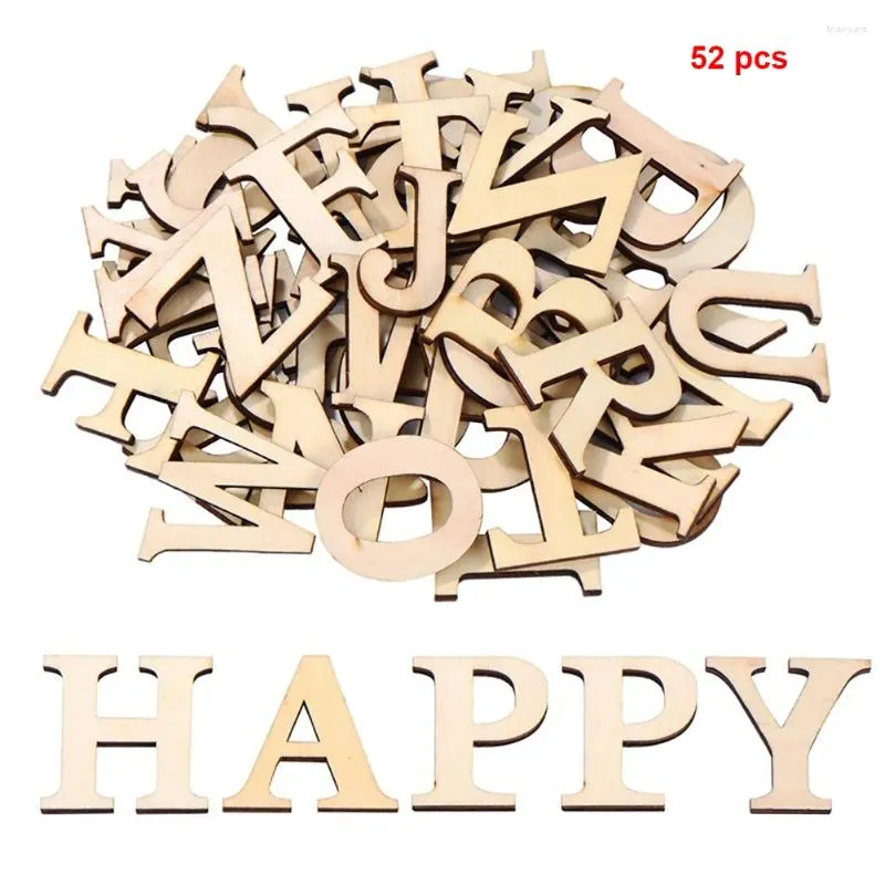 Figurki dekoracyjne 52PCS/zestaw drewnianych liter edukacyjny dom alfabetu alfabet scrapbooking słowo DIY Arts rzemieślnicze numery ręcznie robione impreza mieszana