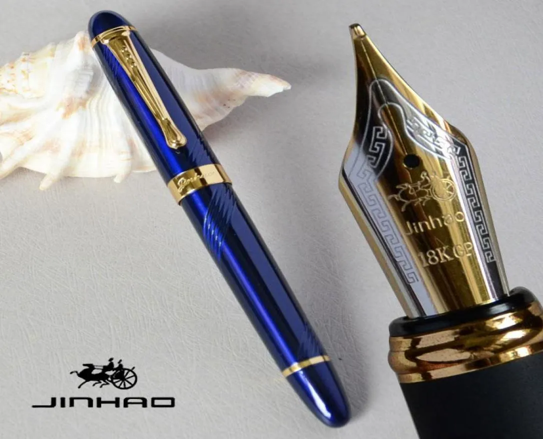 Fountain Pen 18kgp 07mm Broad Nib Jinhao X450 Deep Blue and Golden Luxury Purple White Red 21 Färger för Choice Jinhao 4502300061
