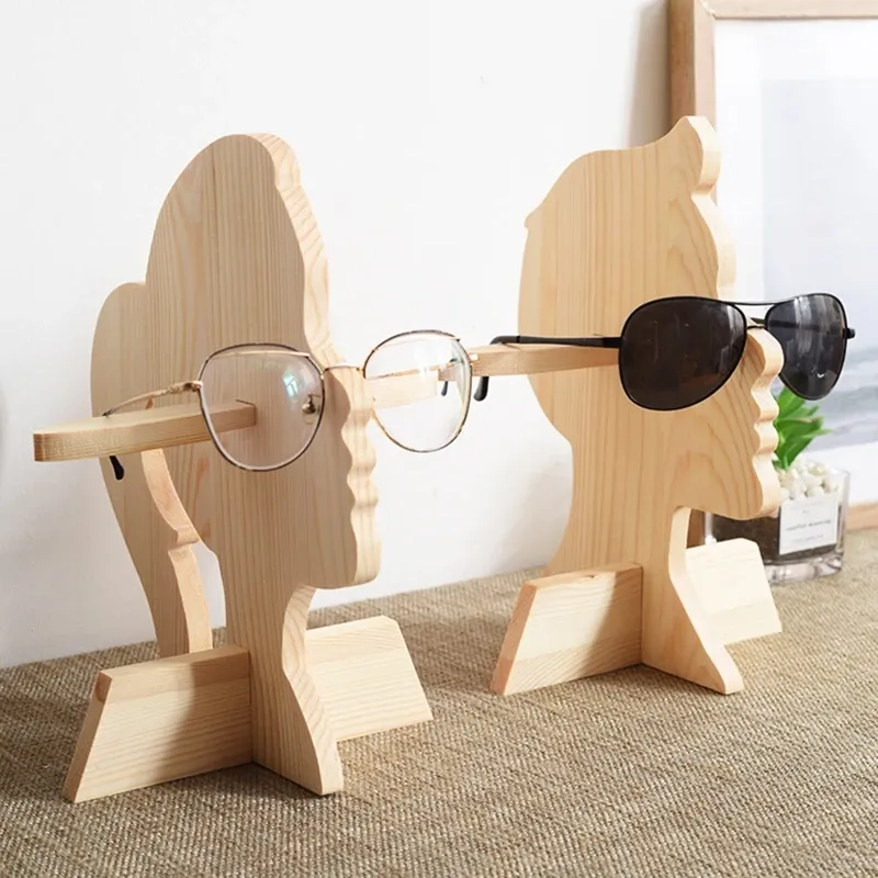 Wooden Glasses Display Shelf Wood Sunglasses Bracket Cabinet Woman Man for Spectacle Frame Display Props Decorative Supplies