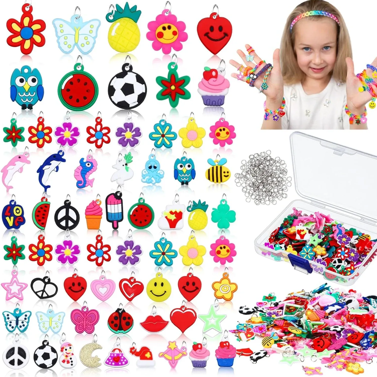 DHgate Colorful Silicone Rubber Band Bracelet Charms DIY Jewelry Making Kit with Loom Bands for Necklace and Bracelet Office School Business Industrial