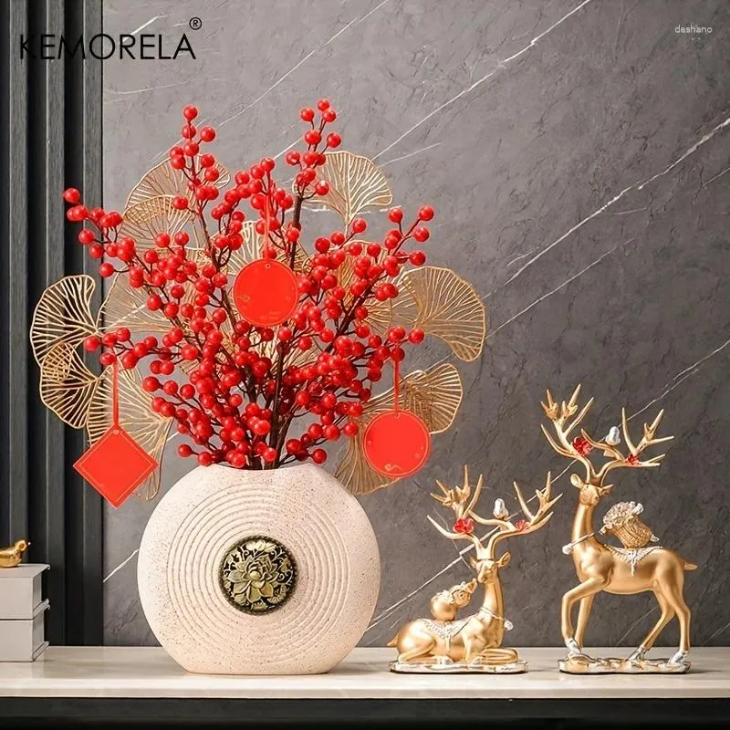 Vasi Creative Ceramic Vase Ornaments soggiorno TV Armadio per vino Decorazione per la casa Design unica Contenitore di disposizione floreale