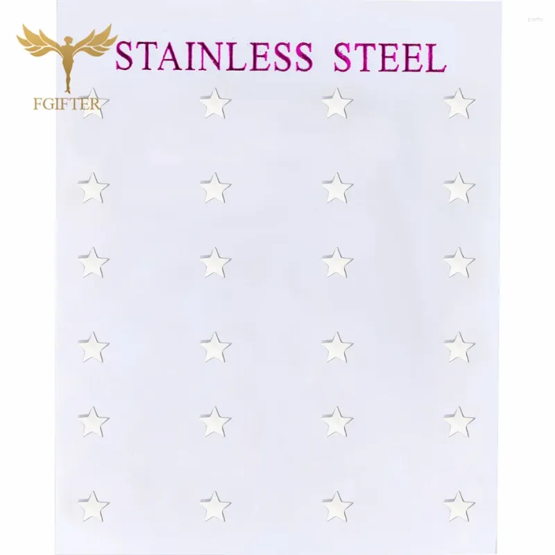 Stud Earrings Wholesale Stainless Steel 12 Pairs Small Star Set Fashion Jewelry Women Men Accessories Silver Color Gift