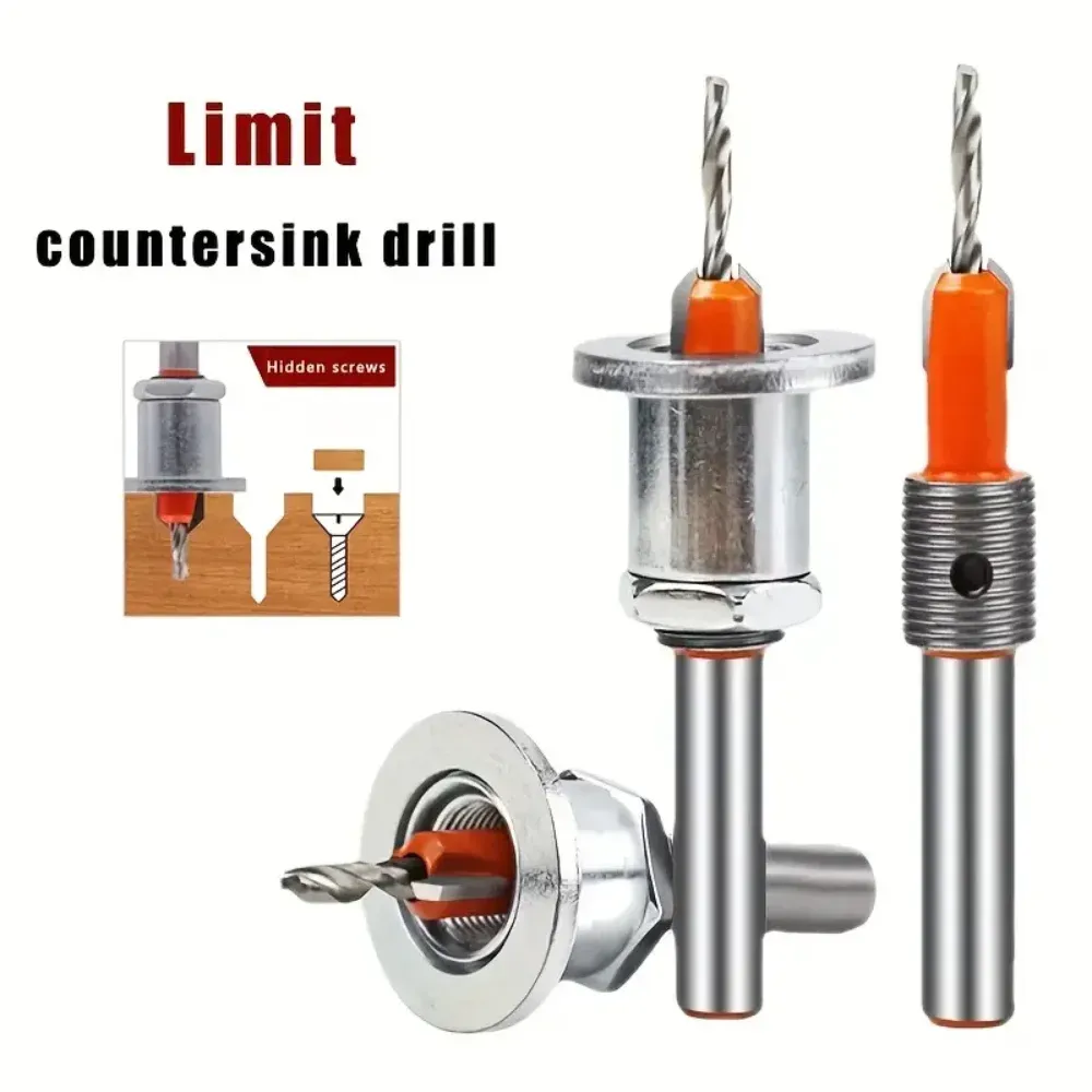 8 mm teller gootsteen boor set verstelbare houtbewerking router kern limiter leger legering boorbits houten stappenboorbits