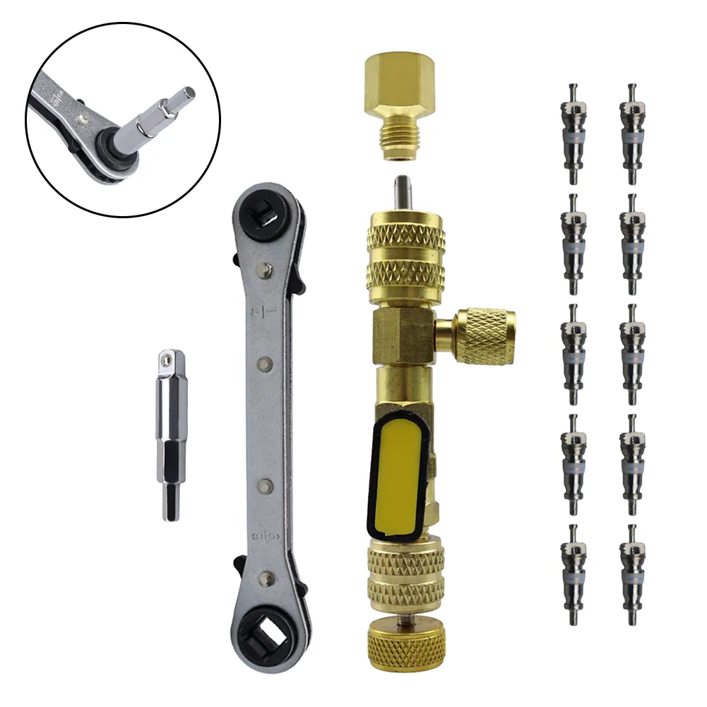 3pcs Dual Schrader Valve Core Remover Installer Changer SOLID HVAC Service Tool - Foto 10