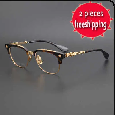 Chr Cross Sunglasses Frames Designer Heart Men Men Eyeglass Pure Titanium Gold Glasses Plate Myopie Chromes Femmes Brand de cadeau Qhil