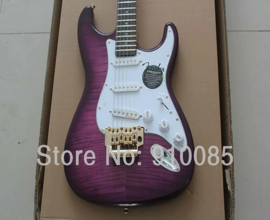 Электро -гитара Ameican Standard Ameican Standard St. Purple Tiger Maple Top с Floyd Vibrato в Stock5532675