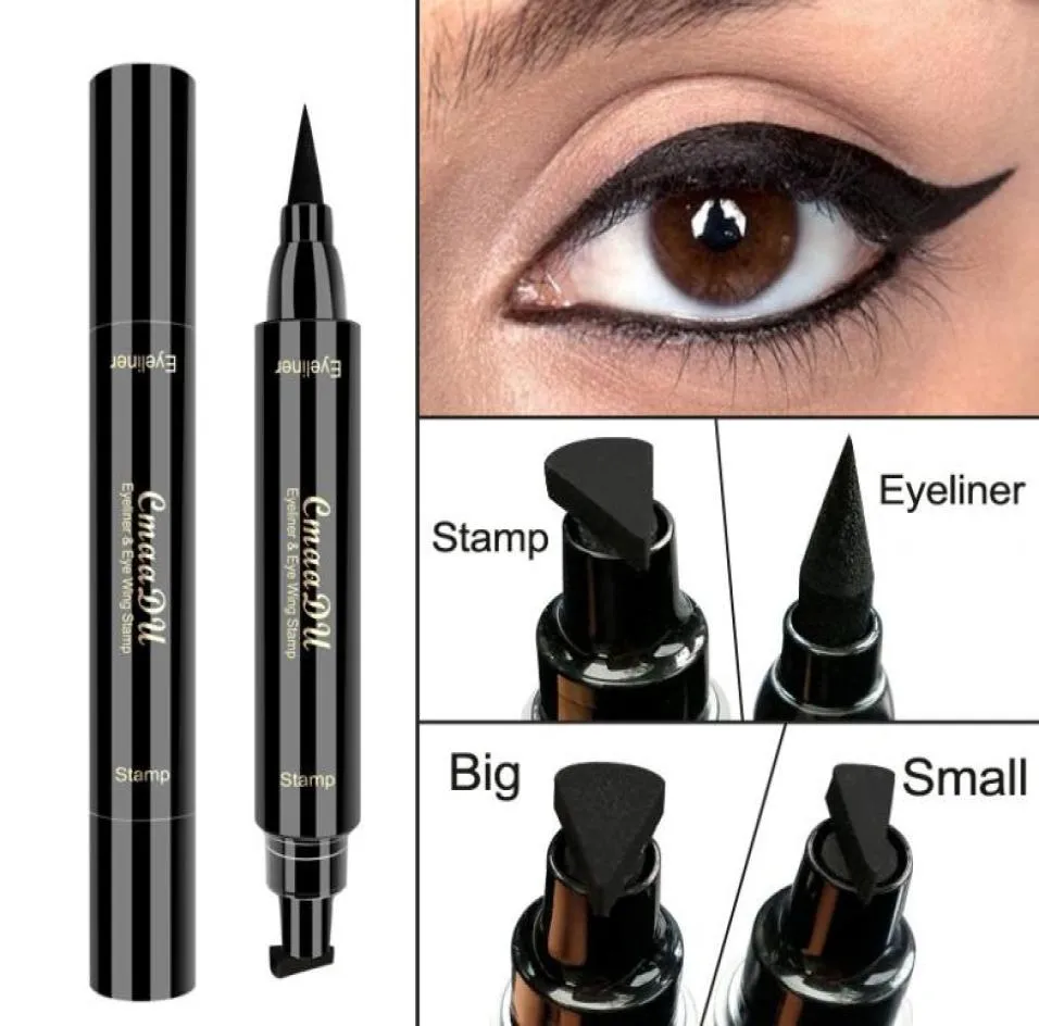 Nuovo Brand Cmaadu Eyes Liner Make Up Pencil Waterproof Black Black Double Deup Stamps Eyeliner Pencil Eyes9028685