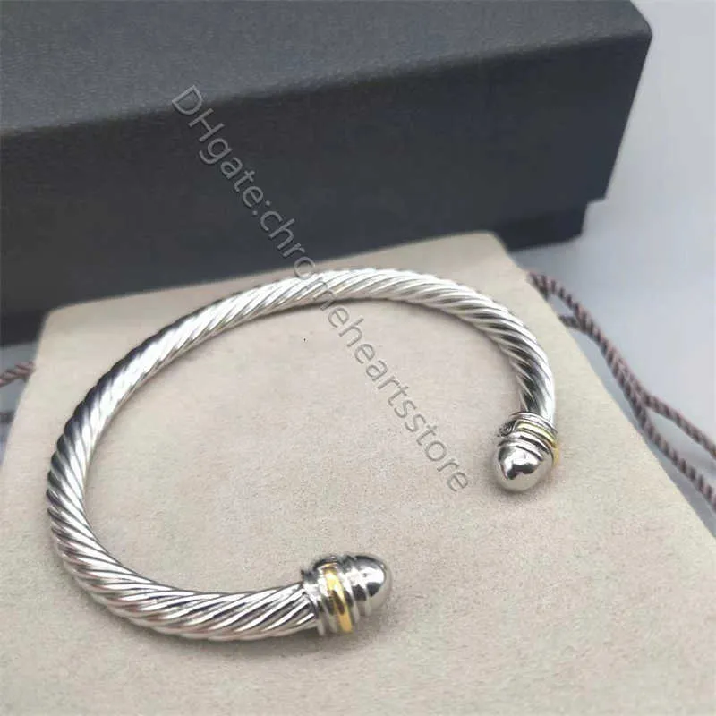 Bracelet Perle 4 mm Femmes Luxury Bracelets de tête de créateur torsadé épais