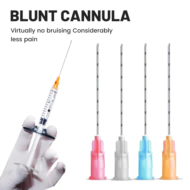 Fabriksförsörjning Disponibla Medical Supplies Blunt Tip Cannul Needle For Anti-Aging 14G 18G 21G 22G 23G 25G 27G 30G Blunt Canuula