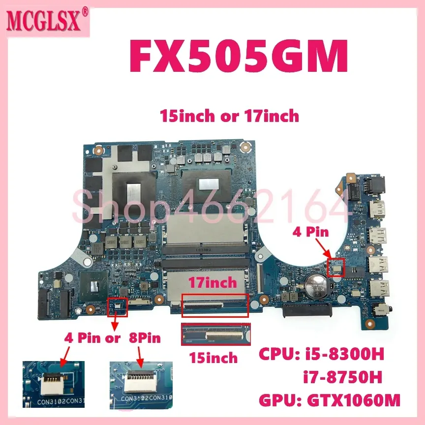 Motherboard FX505GM i5 i78th CPU GTX1060M Mainboard For ASUS FX705G FX705GE FX705GM FX705G FX505GM PX505G MW505G FX86F Laptop Motherboard