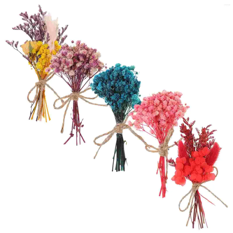 Fiori decorativi 5 fasci di fiore conservata Tavolo da matrimonio decorazione secco fai -da -te paesaggio