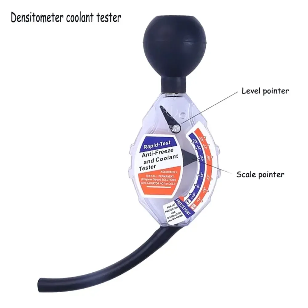 Hoogwaardige automotive antivries koelmiddeltester Professionele hydrometer compatibel met voertuigauto -batterijvloeistoftestergereedschap