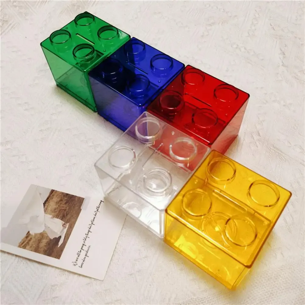 Coin Bank Transparent Visible Easy To Use Kids Building Block Design Money Saving Box Piggy Bank For Gift Change Boxe Home Decor