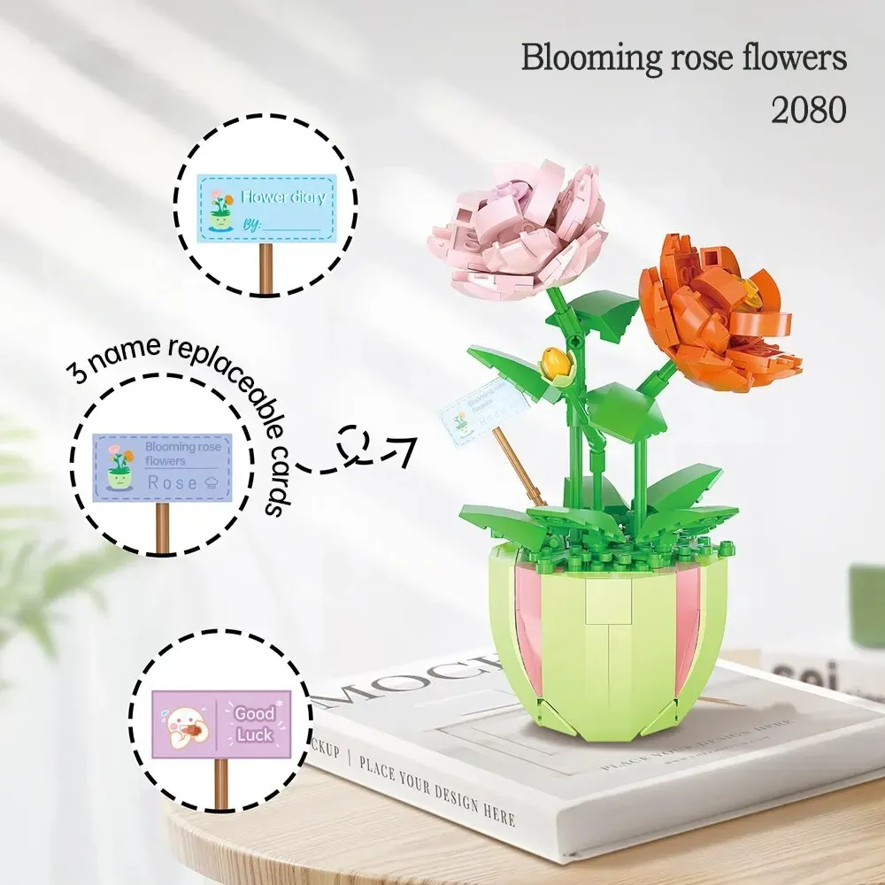 Building Blocks Flower Bouquet Set Mini Bricks Construction Toy For Kids  And Adults With Storage Box Birthday Or Christmas Gift From Ddmyperfect,  $15.4