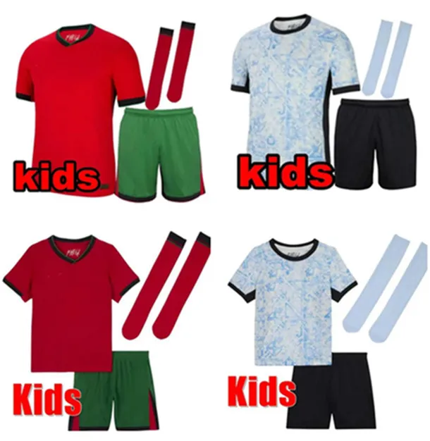 2024 Portugal soccer jerseys RUBEN NEVES JOAO FELIX BERNARDO BRUNO RONALDO FERNANDES Portugieser 2024 25 Portuguese football shirt Kids kit sets