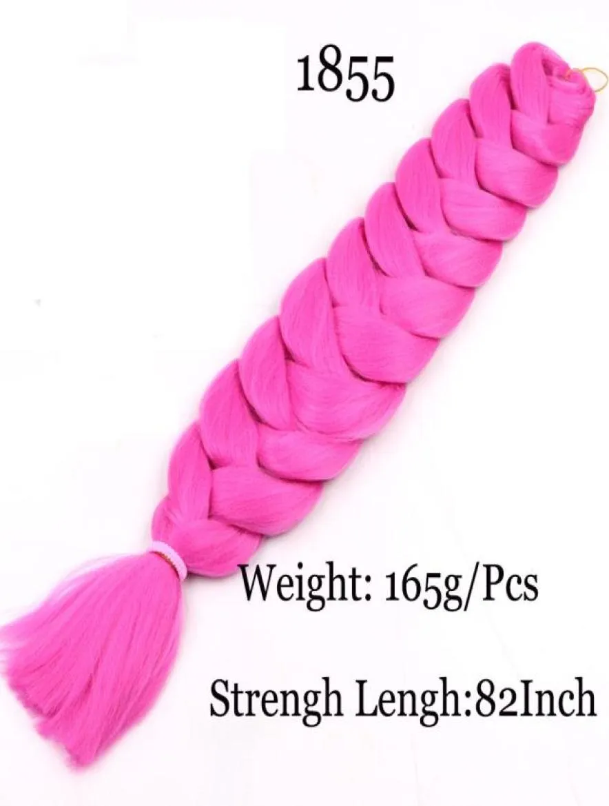 Capelli intrecciati sintetici di serie più grandi 82 pollici 165g a singolo colore in fibra ad alta temperatura in fibra sintetica jumbo intrecciati capelli estensi7282360