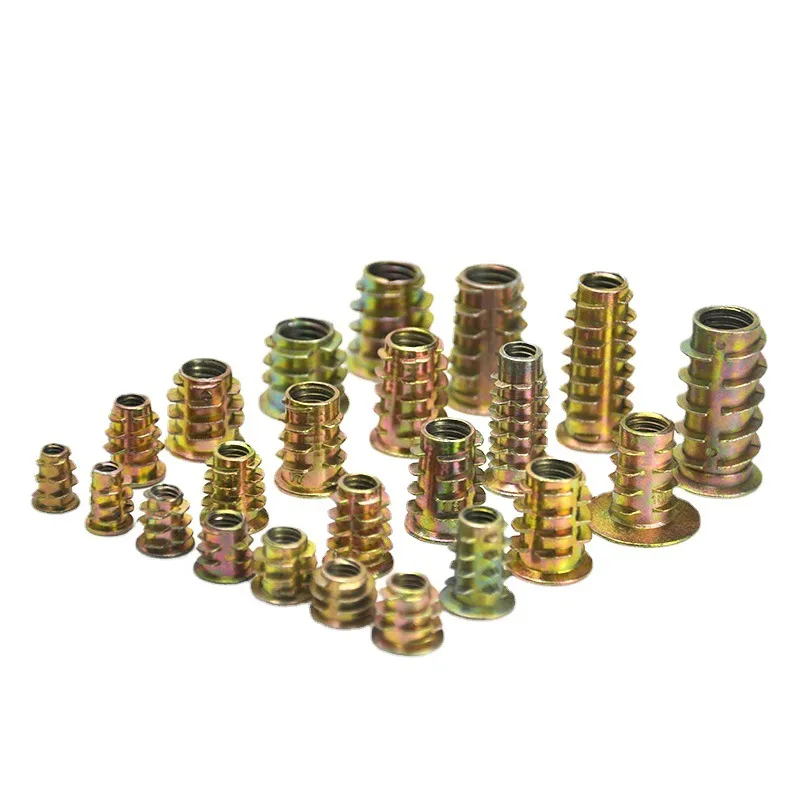 Zinc Alloy Threaded Inserts for Wood, Flanged Hex Drive Head Furniture ...