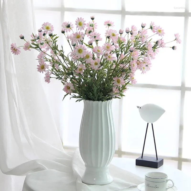 Fiori decorativi 73 cm artificiale 18 chiodo di garofano crisantemo disposizione floreale per interni