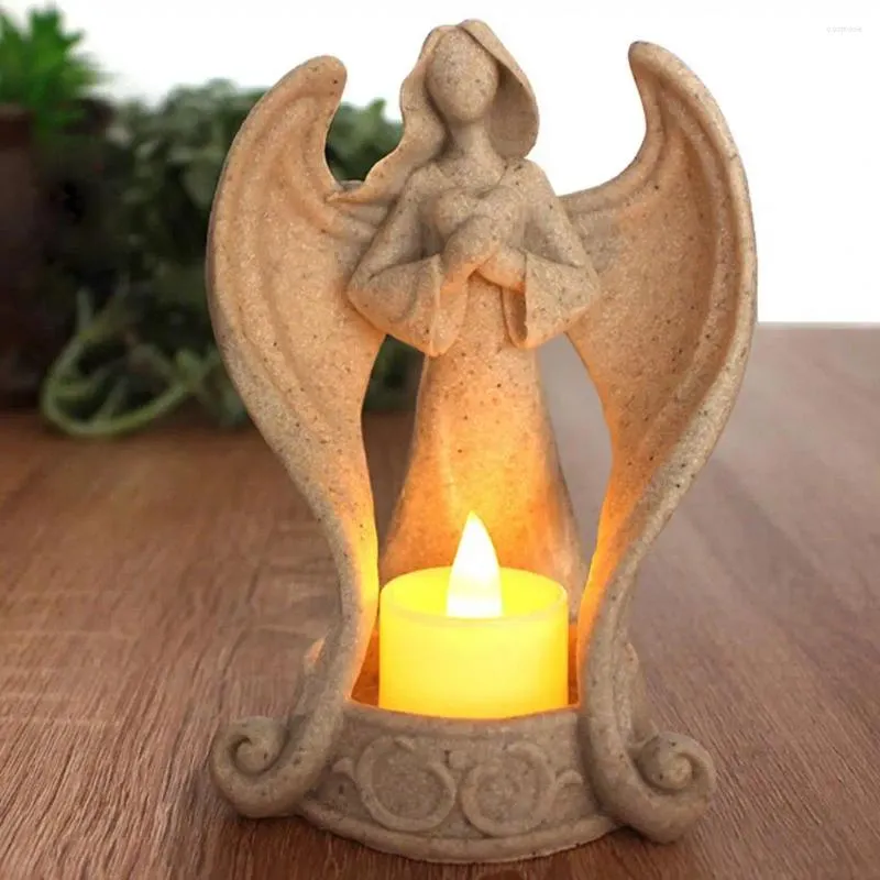 Titulares de castiçadores simpatiza show presente seguro sem chama Tea Light Light Angel Figurines for Gifts Home