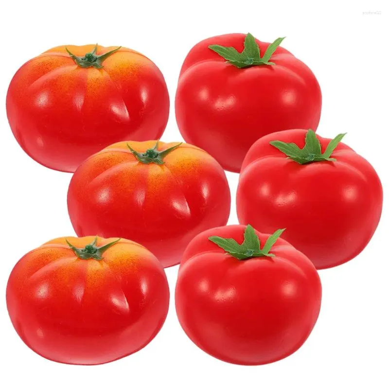 Decorative Flowers 6 Pcs Imitation Tomato Home Fake Vegetables Artificial Decorations Food Kitchen Props Plastic False