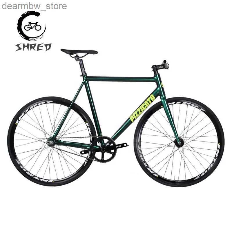 Bikes Pizz T1 Bike de vitesse fixe 50cm 52,5 cm 55cm 57,5 cm Trace Fixie Sing Speed Racing Bicycs 700c Cadre en aluminium Incluez le frein avant L48