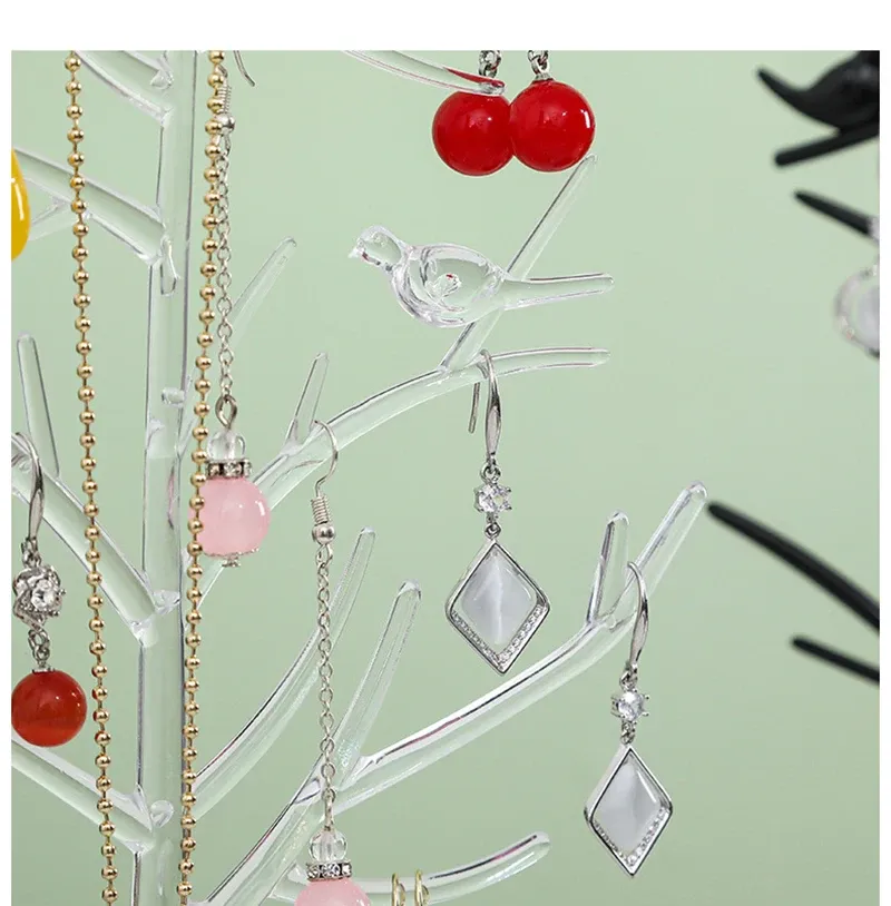 Bird Tree smycken halsbands rack örhänge hållare smycken display magasin armband arrangör stativ smycken hållare tillbehör förvaring