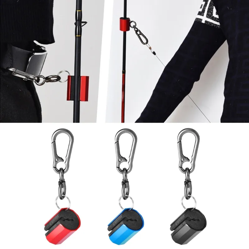 Support Kit Wearable Fishing Rod Holder Portable Clip Support with Keychain for Fly ...