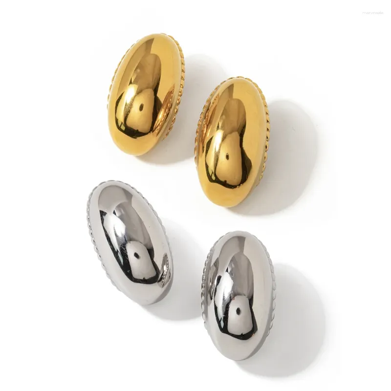 Boucles d'oreilles étalon Youthway en acier inoxydable en C en forme de perle lisse et bijoux imperméables pour femmes Gift 2024