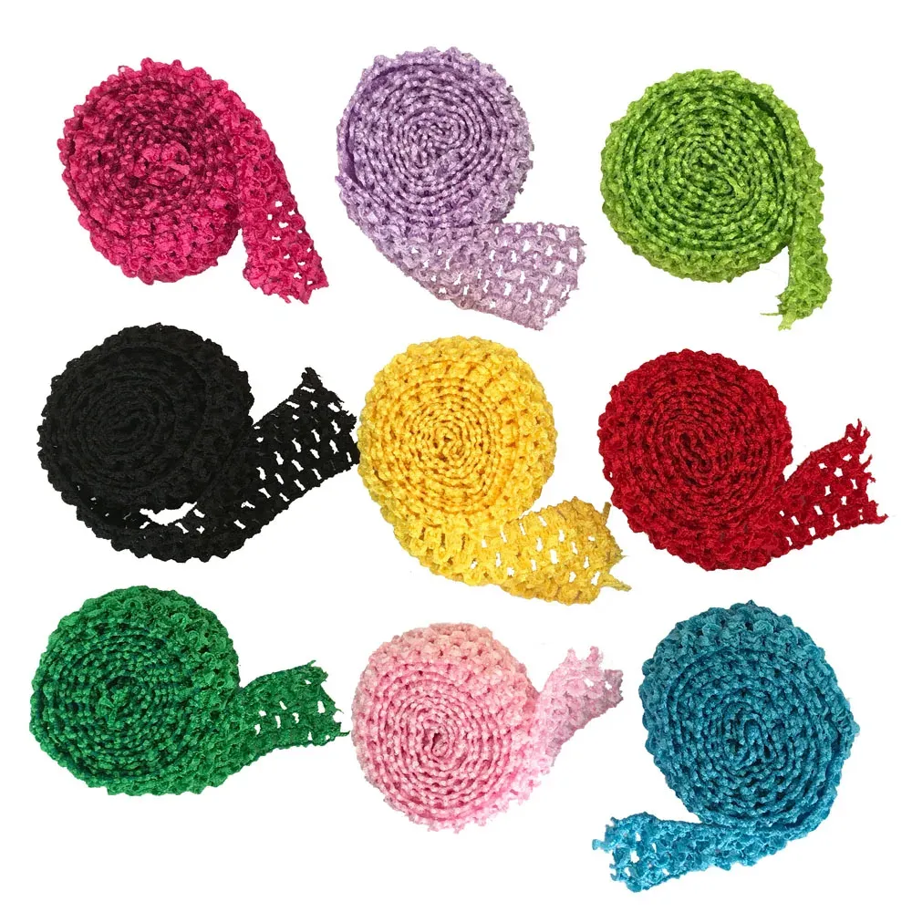 Bandas elásticas de diadema de crochet de 1,5 pulgadas de ancho 1 metro para faldas tutu bandas para el cabello cintura elástica por el medidor