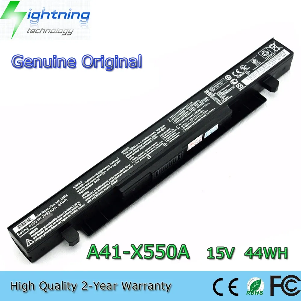 Batterien Neue echte Original A41X550A 15V 44WH Laptop -Batterie für ASUS X550C X550CA X550CC X550B X550VC X550D