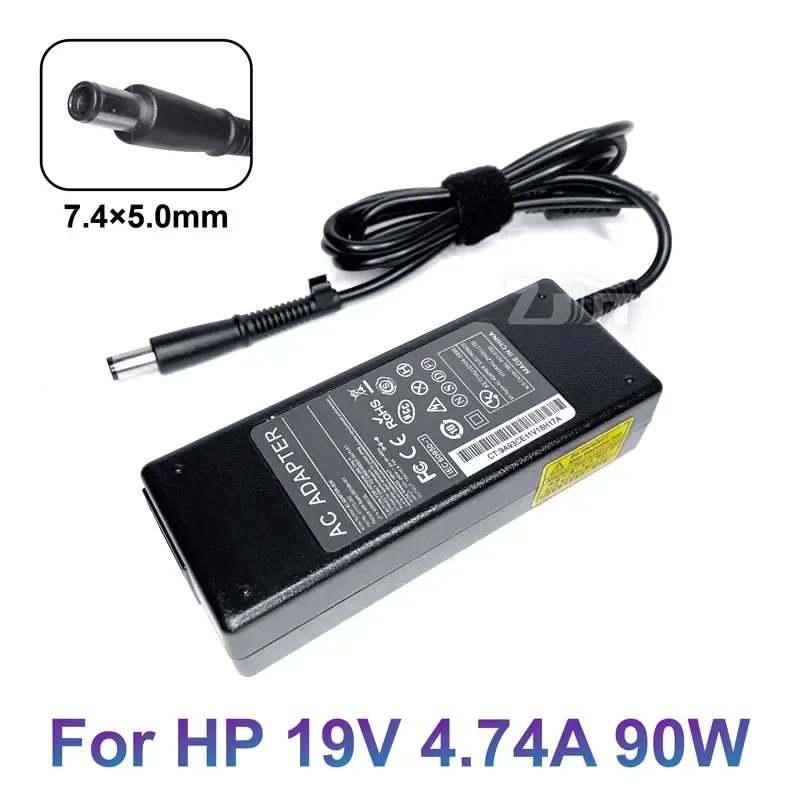 Adapter 19 V 4,74A 7,4*5,0 mm 90 W AC Notebook Adapter Zasilanie Laptopa dla HP Pavilion DV5 DV6 6535S 6570B 6910P Probook 430 G1 G2