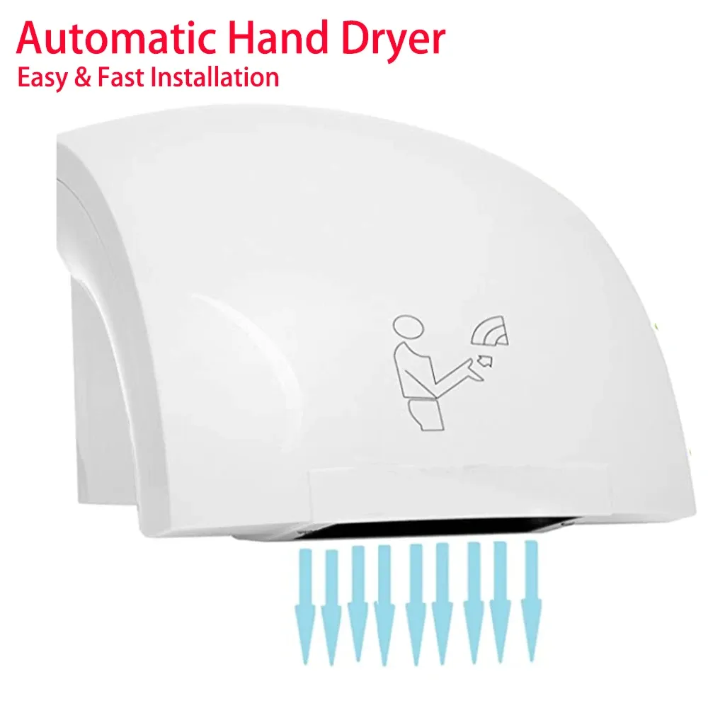Séchoirs sèche-linge automatique |ABS Polycarbonate Hands Séchage Dispositif |Franche à main à l'air chaud à haute vitesse ultraquiet |Pas de fonctionnement tactile