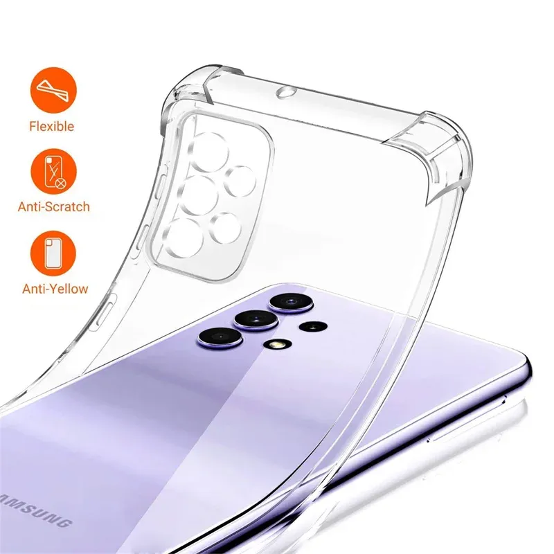 Custodia morbida Clear per A22 A32 A52 A72 4G/5G Case telefoniche Samsung A52S Copertura silicone a prova di shock A22S Samsung Galaxy A52S Case