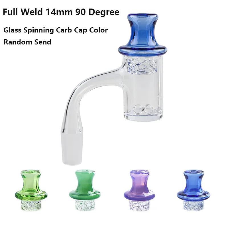 Solda total de solda 4mm limpo de fundo chanfrado de fumantes de quartzo com tampa de carboidrato giratória de vidro Terp pérolas de quartzo para bongs de vidro