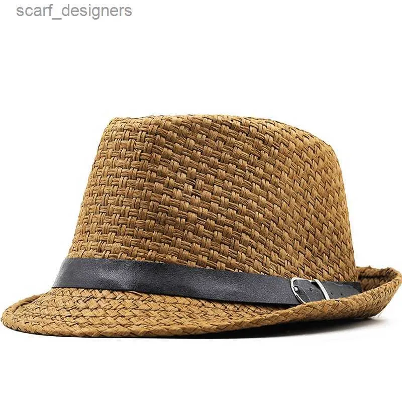 Wide Brim Hats Bucket Hats Simple Women Men Summer Sun Hat For Elegant Lady Beach Dad hat Sunhat Gentleman Panama Hat Gangster Cap Adjusted Size 56-58CM Y240409